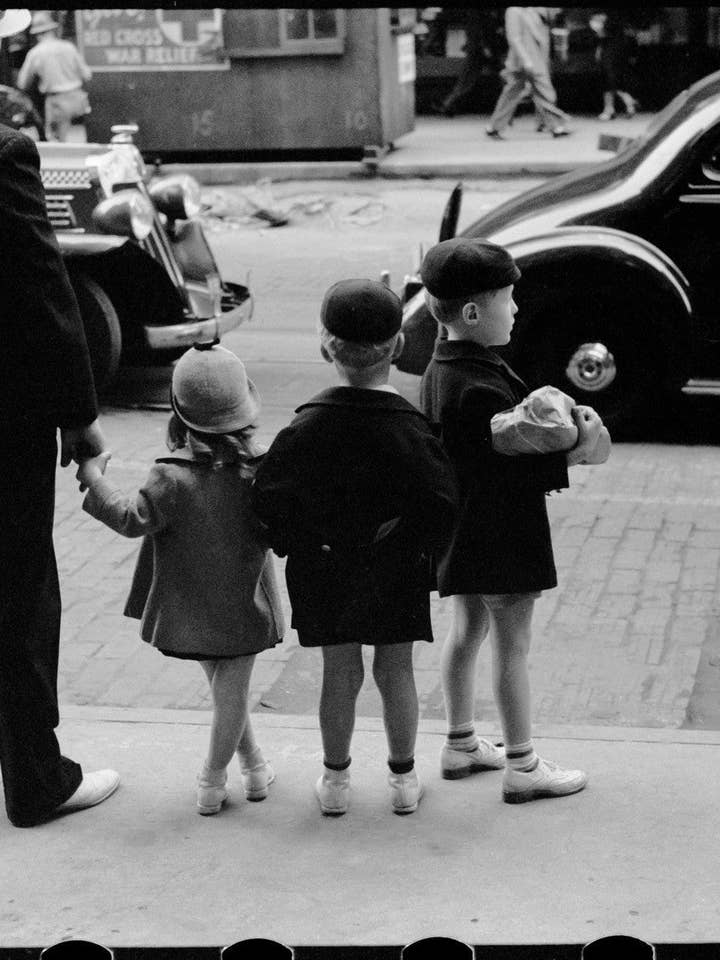 Father and Three Children, Chicago, IL for wholesale by Print Collection
