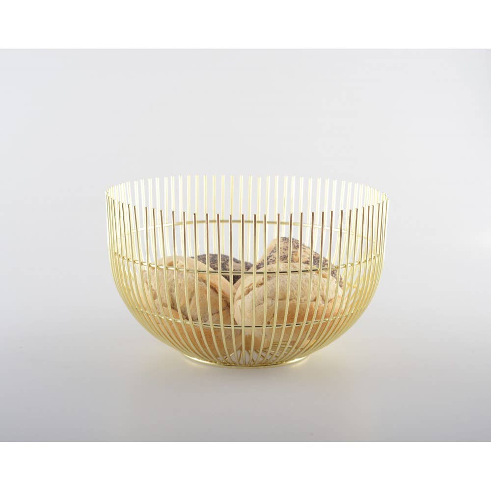 AULICA - Wholesale Basket - Large golden bread basket 20x20x12cm3