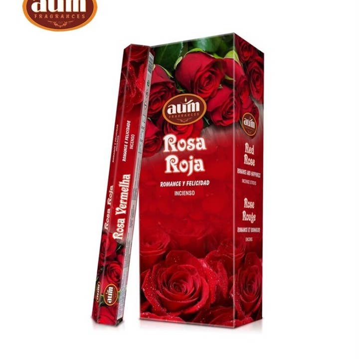 AUM Fragrances - Wholesale Smudge Stick - Aum 20 Hexa Rods Rose Red0