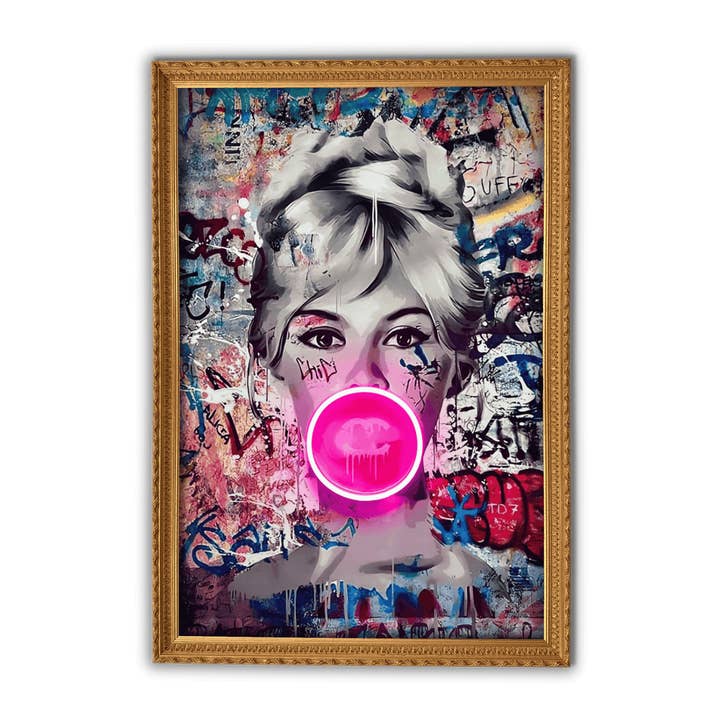 Purple Brigitte Bardot Bubble V.1 | Led Wall Art in vendita all'ingrosso su Faire5