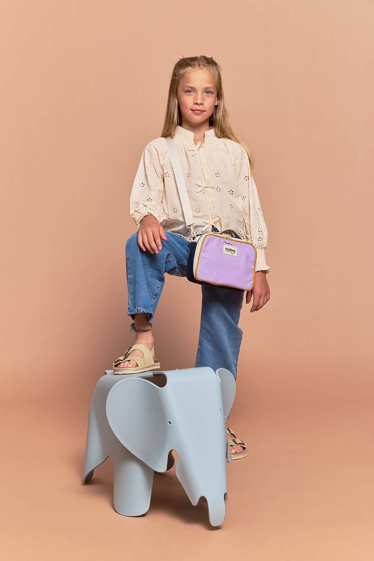 Hindbag - Vente Sac/boîte repas – enfant - Lunchbag enfant Elsa Tricolore Lilas2