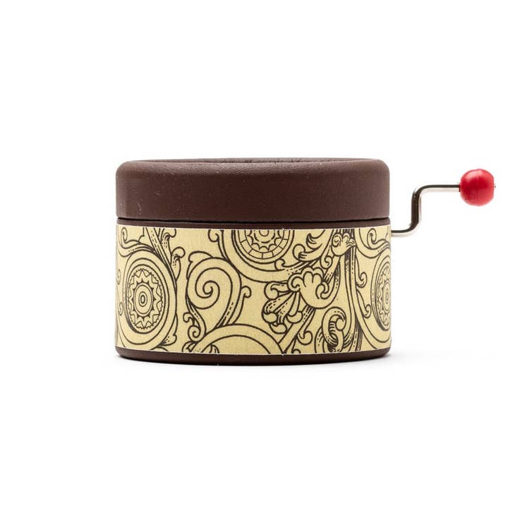esdemusica by Rocio - Wholesale Music Box - Kids & Baby - Little brown music box with a hand cranked mechanism1