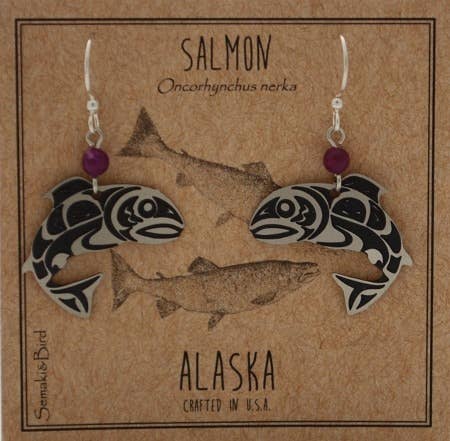 Semaki & Bird - Venta al por mayor Pendientes colgantes - Pendientes Alaska Salmon - plata