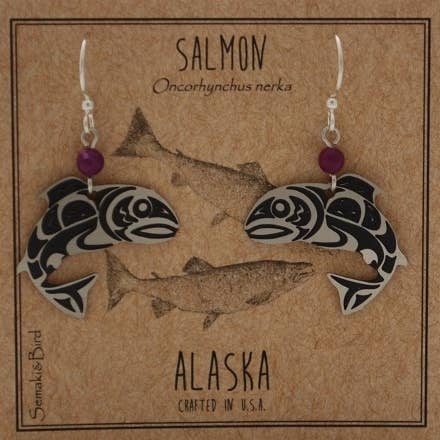 Semaki & Bird - Venta al por mayor Pendientes colgantes - Pendientes Alaska Salmon - plata0