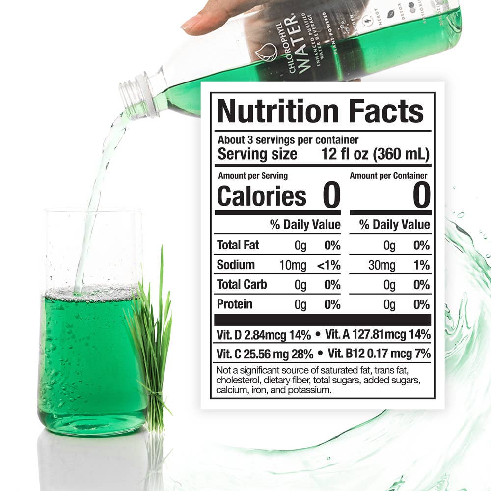 Chlorophyll Water - Wholesale Flavored/Infused Water (Non-Carbonated) - Chlorophyll Water 1 Liter (Made from 100% Recycled Plastic) 7