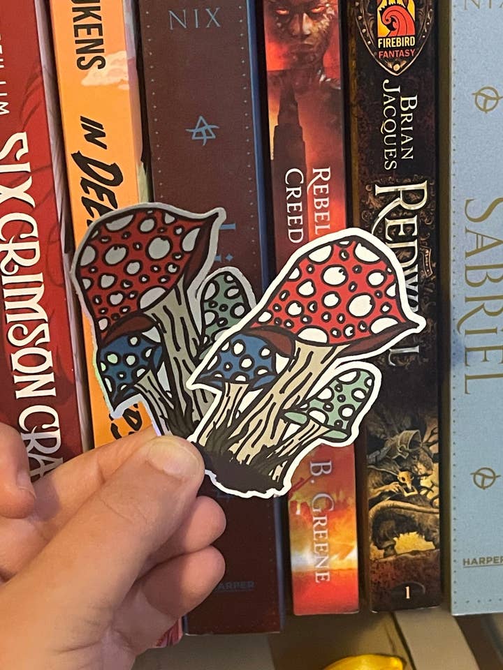 MAGICAL MUSHROOMS Stickers | Matte and Holographic Stickers | Waterproof Stickers | Cottagecore Sticker | Shroom Art | 3in Tall for wholesale by Saturnalia Design Lab