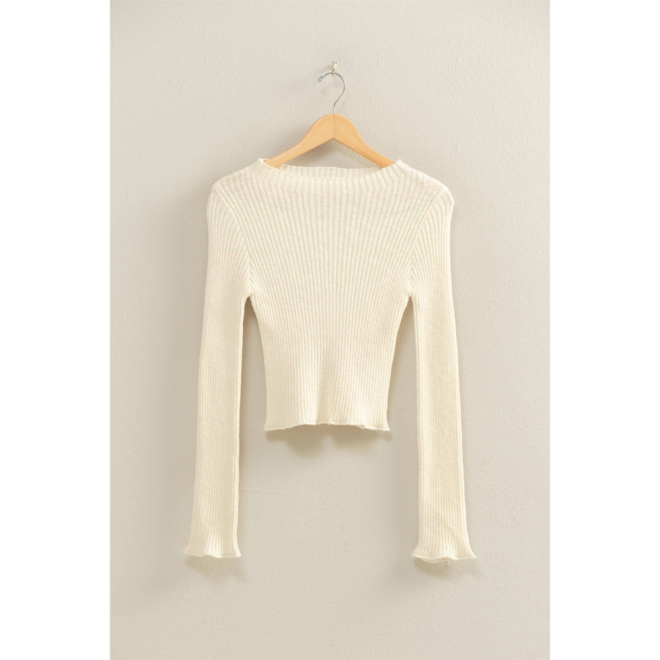 Double Zero - Wholesale Knit Top - Women's - Sleek Mock Neck Ribbed Knit Top19