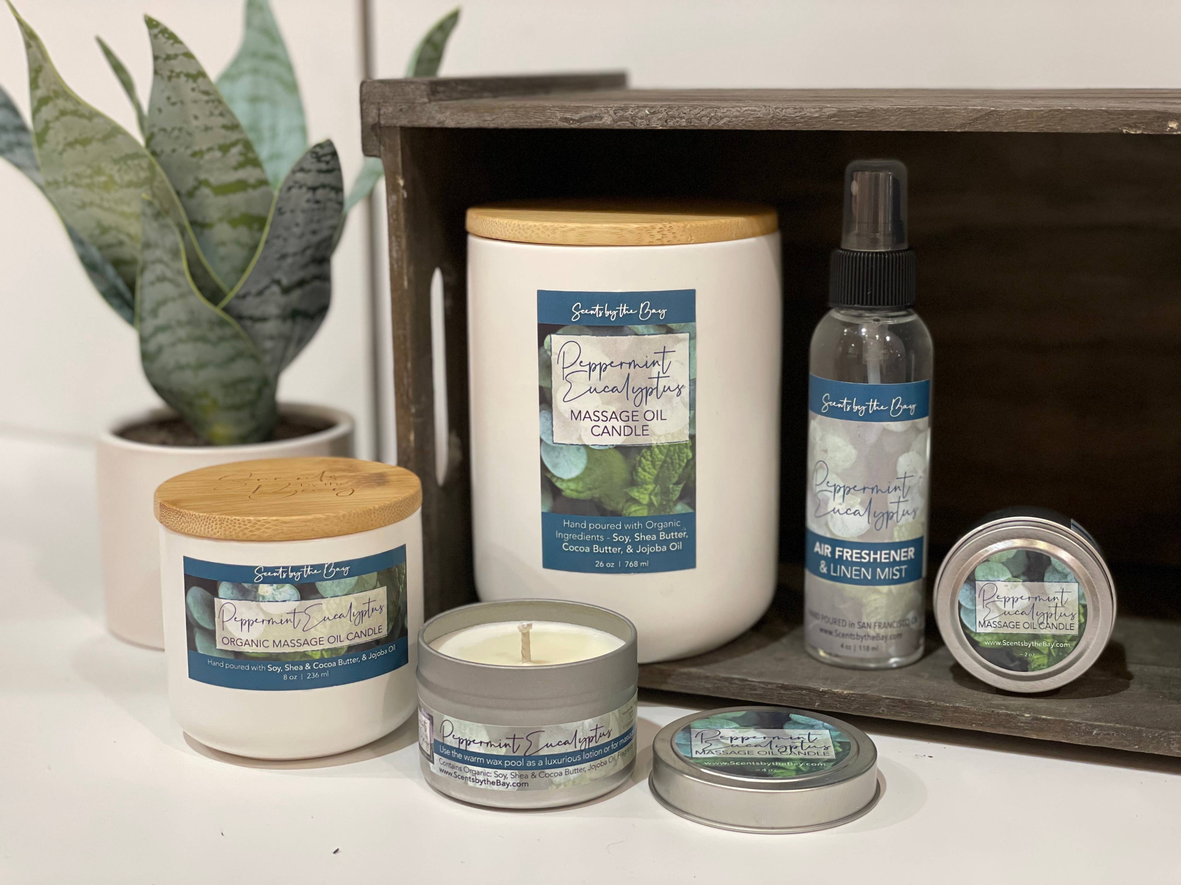 Scents by the Bay - Wholesale Jar/Filled Candle - 8 oz Reusable Ceramic: Organic Massage Oil Candle6