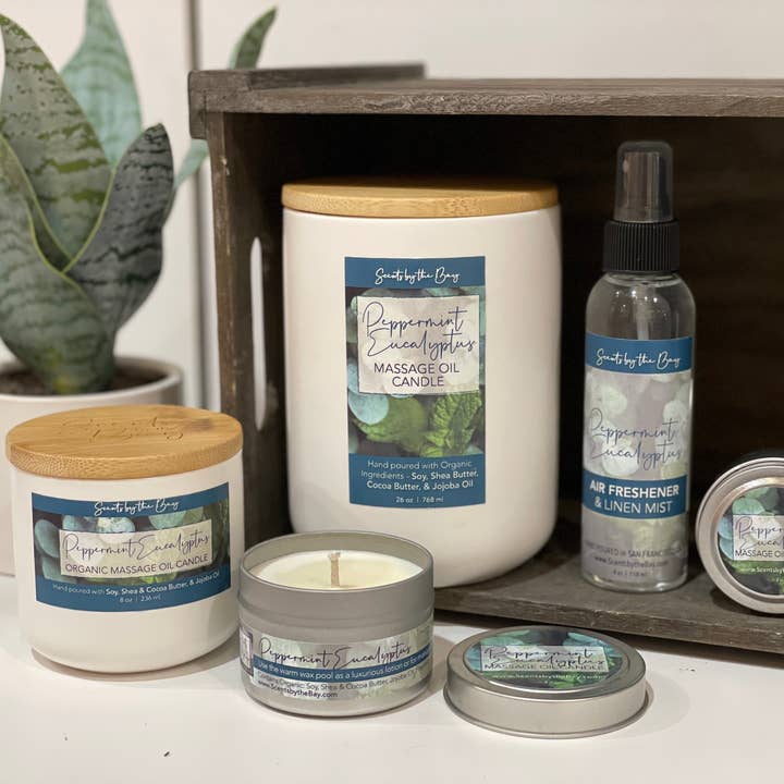 Scents by the Bay - Wholesale Jar/Filled Candle - 8 oz Reusable Ceramic: Organic Massage Oil Candle6