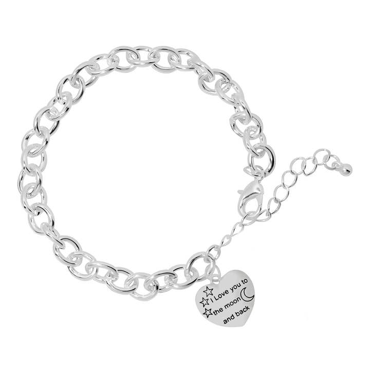 Love You To The Moon And Back Chunky Charm Bracelets for wholesale by The Awareness Company