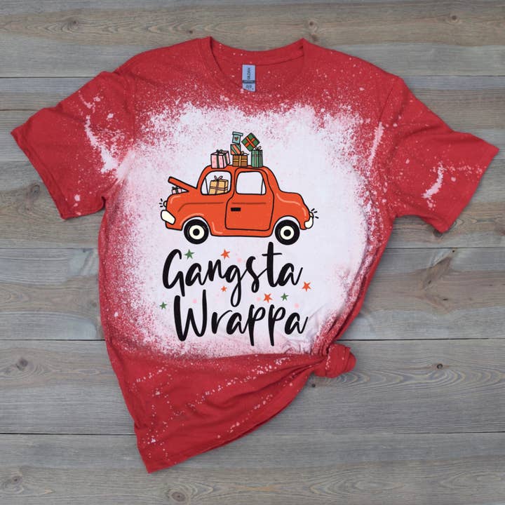 Camiseta de Natal Gangsta Wrapper por atacado de Londas Trendy Tees