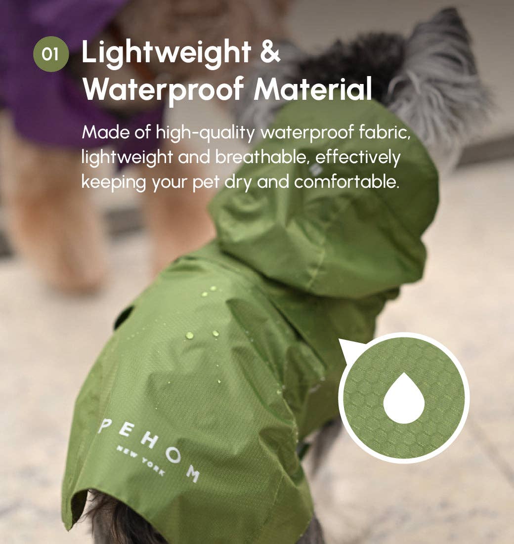 PEHOM - Venta al por mayor Chubasquero - Perros - Impermeable tipo cápsula - Morado10