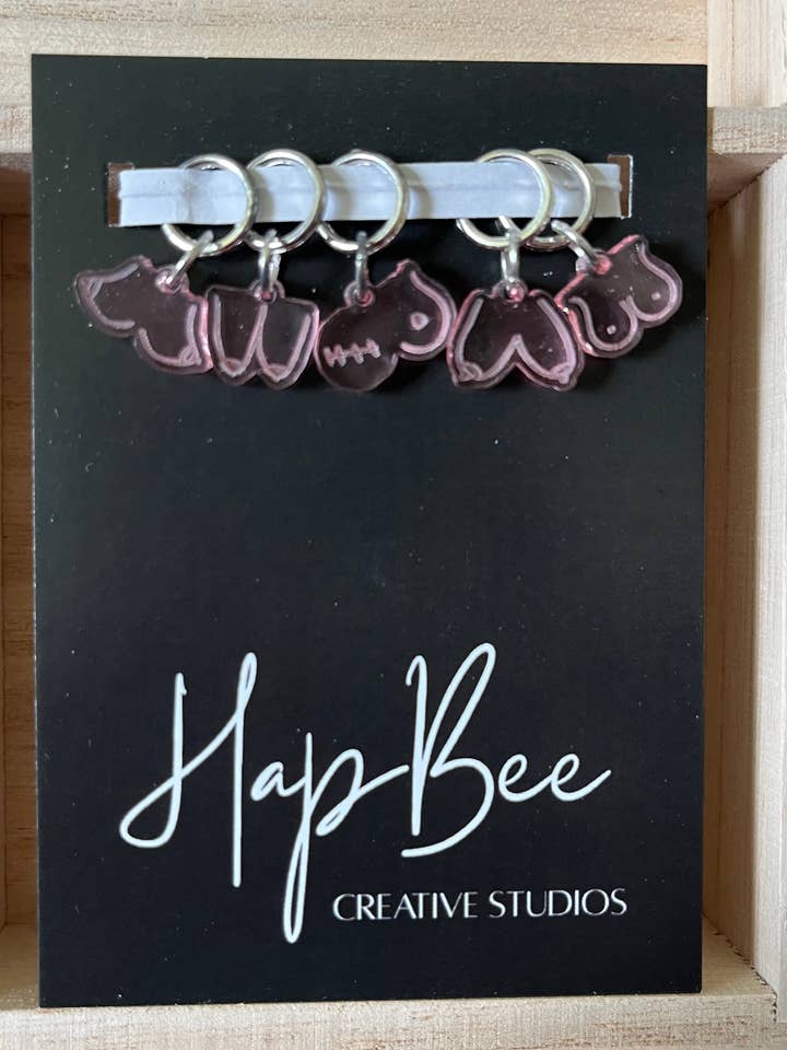 A BEVY OF BOOBS Stitch Marker Set for wholesale by HapBee Creative Studios