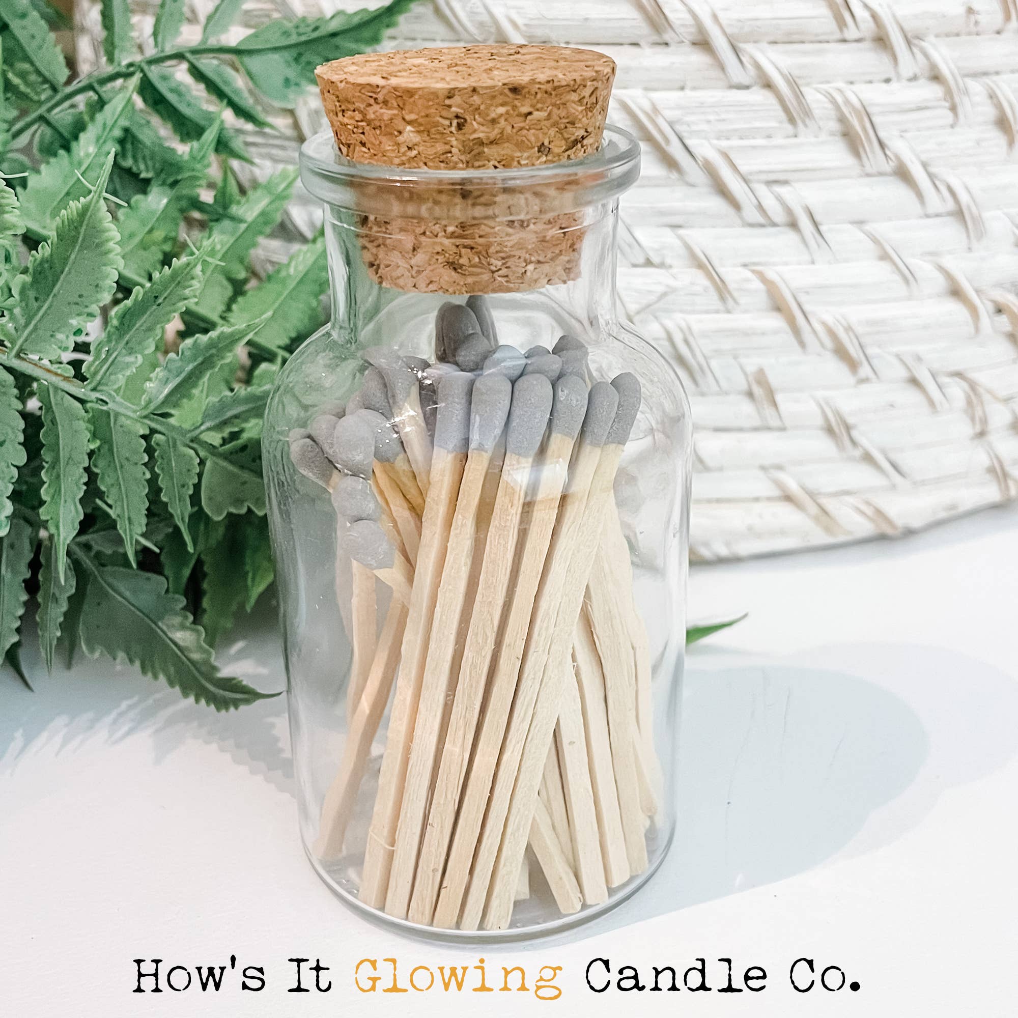 How's It Glowing Candle Co. - Wholesale Matches - Apothecary Jar Matches | 50 x 3" Safety Matches & Strike Pad3