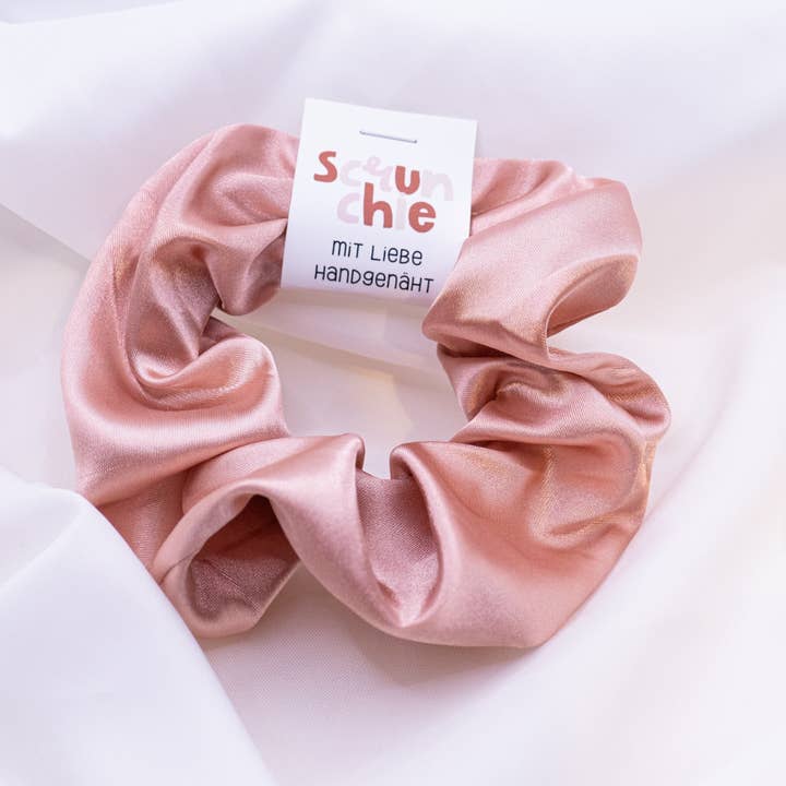 Scrunchie Satin Pink Headband Pink Blush - hand stitched hair for wholesale by Tilda&Theo