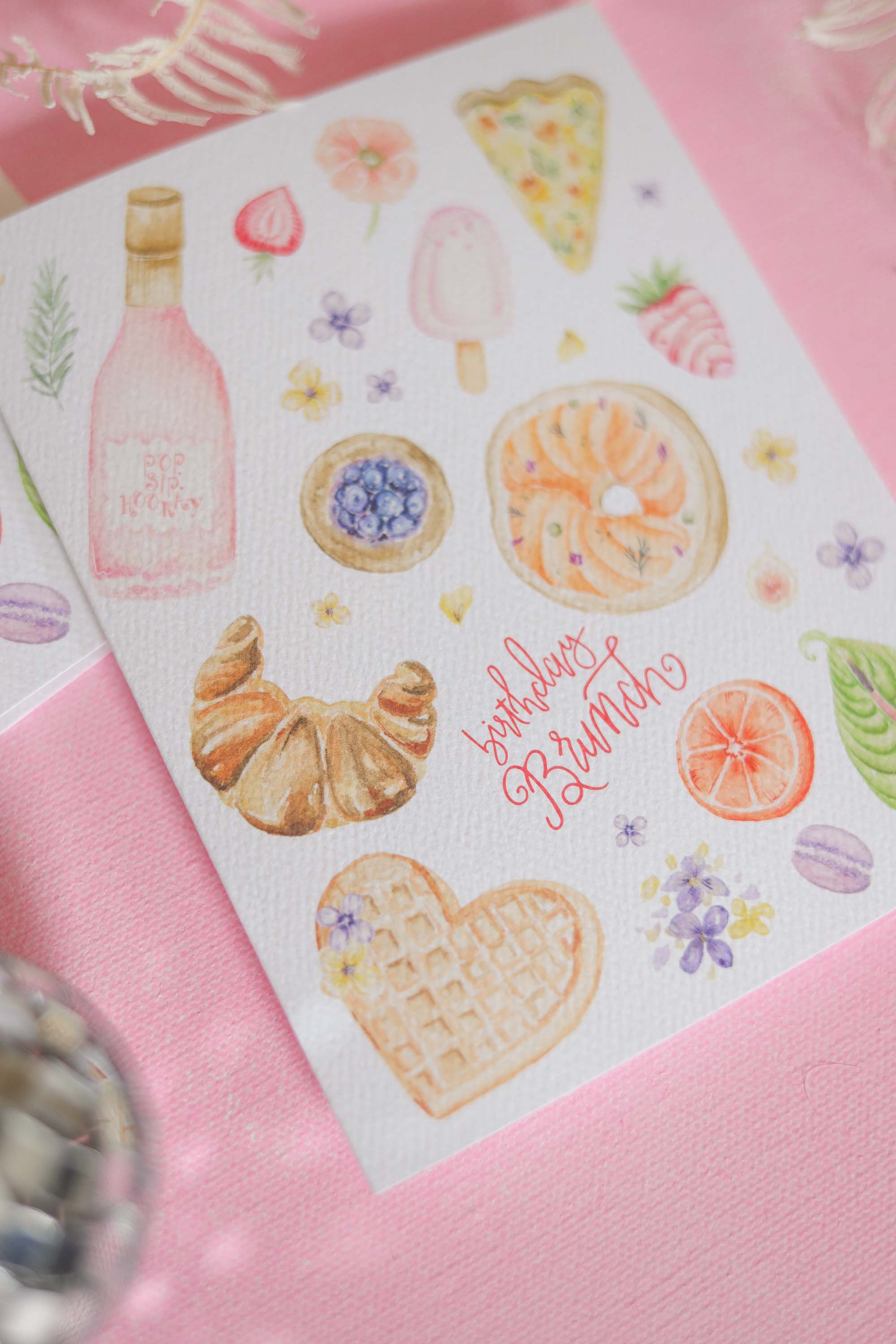 Stephanie Tara Stationery - Wholesale Birthday Card - Birthday brunch foodie card2