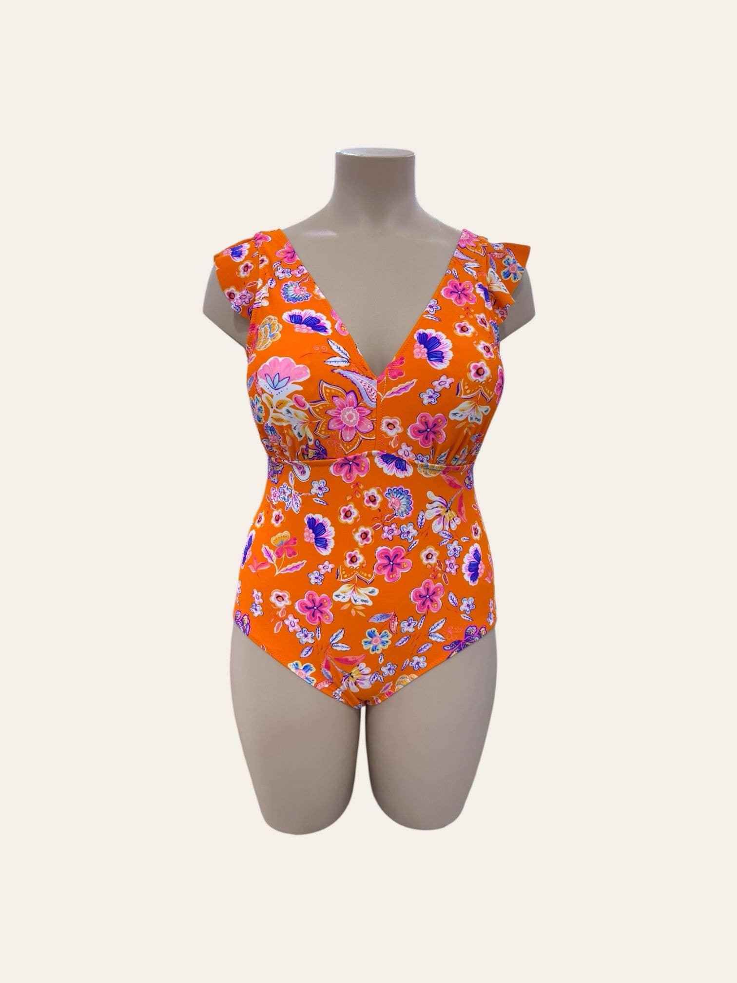 C'MELODIE – wholesale Baddräkt - Dam – Baddräkt för plusstorlek med formande design och blommönster HMD-009 F21