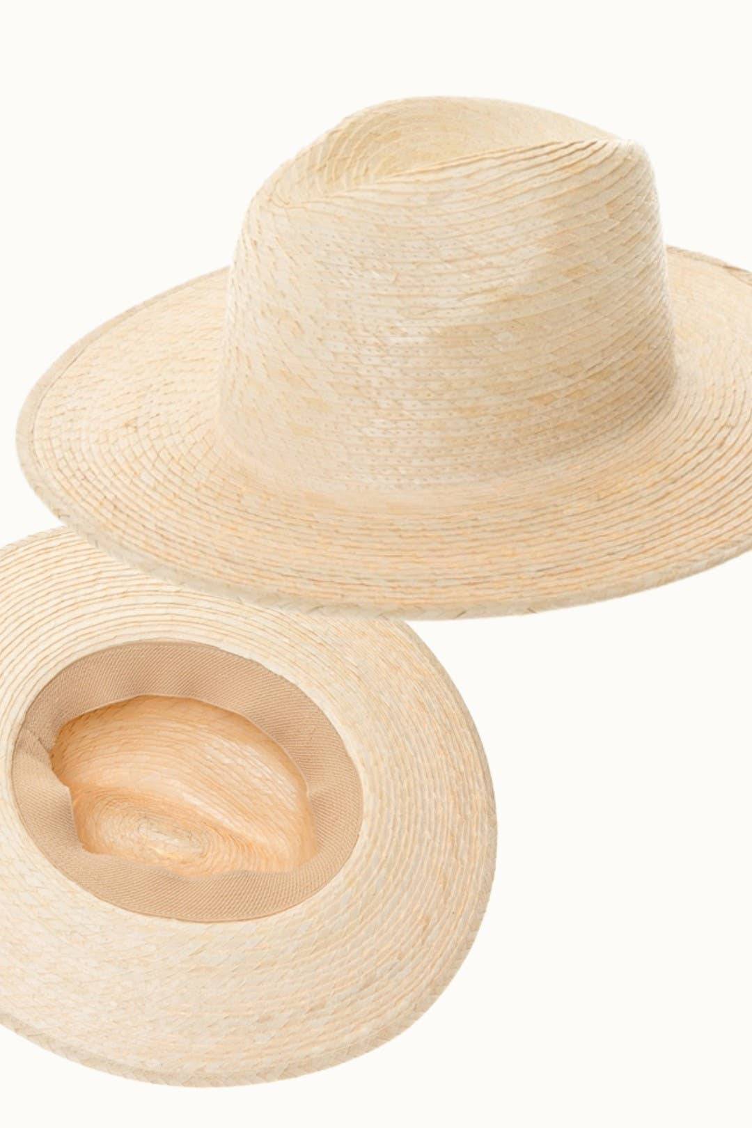 Olive & Pique - Wholesale Straw Hat - Women's - Palm Leaf Flat Brim Panama Straw Hat, UPF 50+1