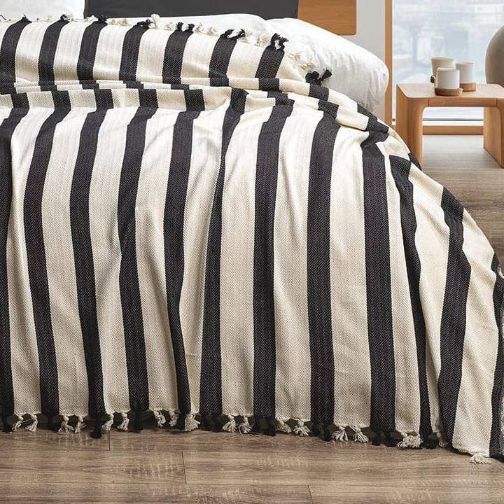 Kikoya - Wholesale Bedding Blanket - Cotton Bedspread Tassel Fringes Light Blanket Cover Summer1