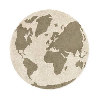 RugCycled washable rug World Map for wholesale by Lorena Canals