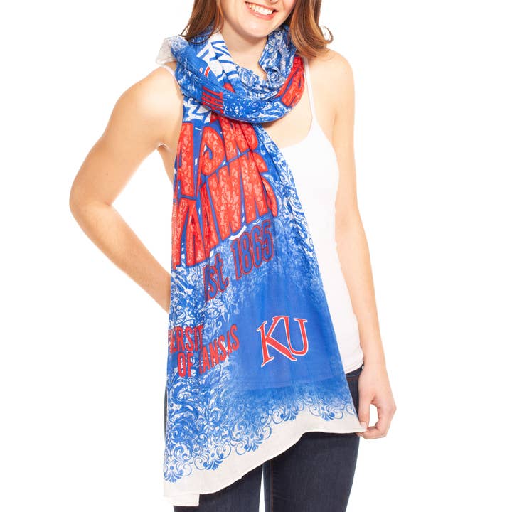 Kansas Lace Print Scarf for wholesale by Emerson Street Clothing Co Collegiate Shop