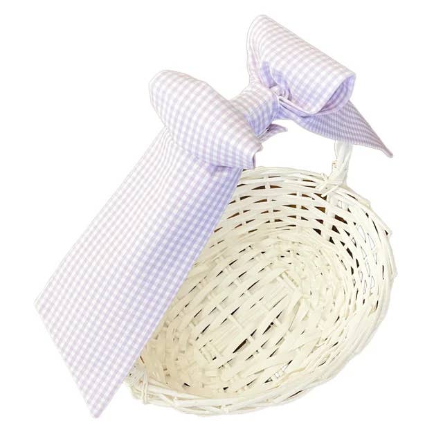 Lilac Gingham Basket Bow for wholesale by The Bow Next Door