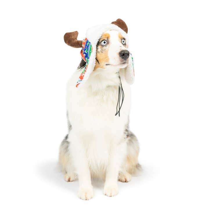Huxley & Kent - Wholesale Pet Hat - Dog - Ugly Sweater Antler Hat with SnugFit®3