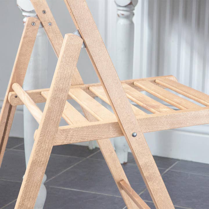 Rinkit Ltd - Wholesale Chair - Beech Wood Folding Chair - By Harbour Housewares