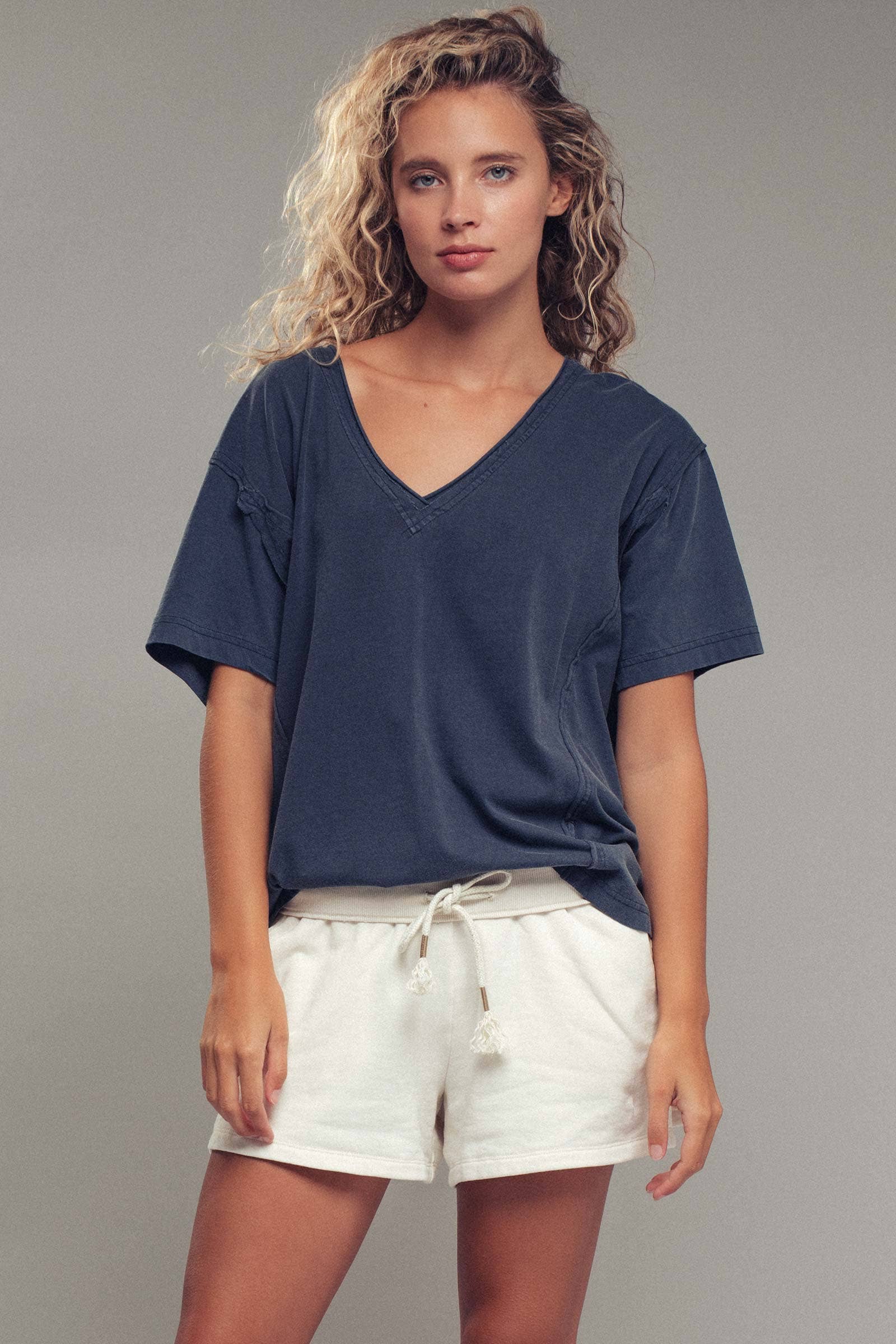 Urban Daizy - Wholesale T-Shirt - Women's - Vintage Wash V-Neck Cotton Tee19