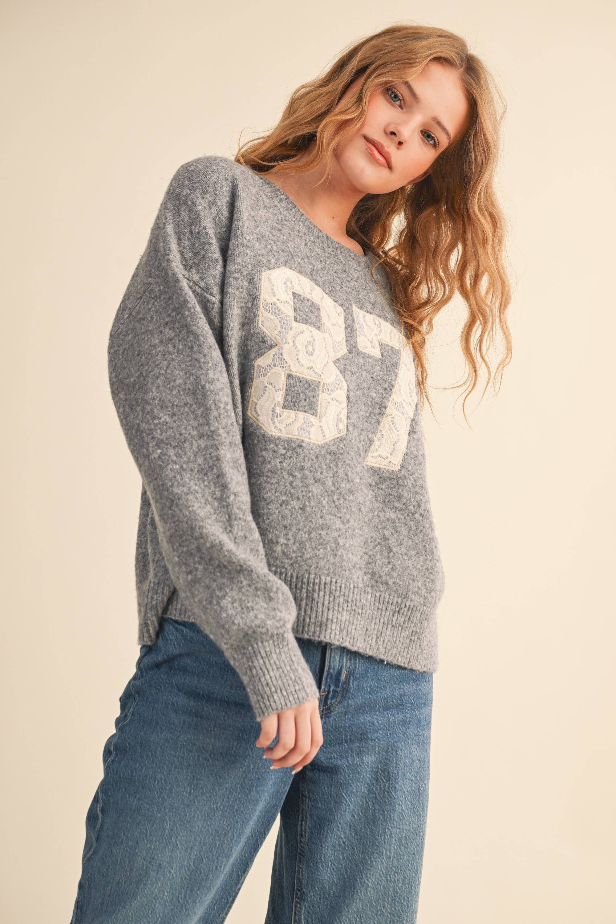 Klesis - Vente Pull en maille – femme - IT4429 87 HAUT EN MAILLE AVEC CONTRASTE DE DENTELLE12