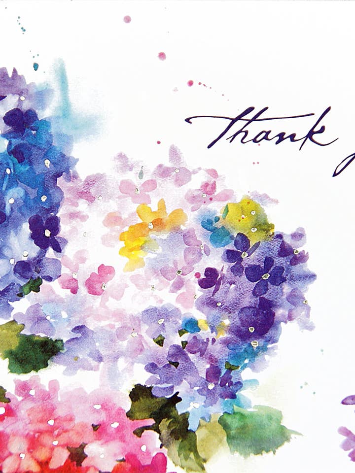 Hydrangeas Thank You Notes for wholesale by Peter Pauper Press
