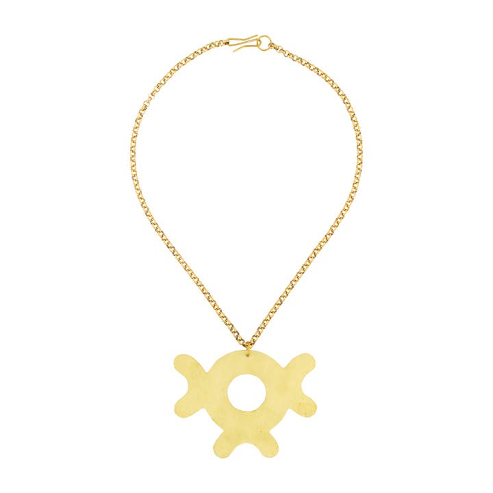 Ciondolo a forma di cerchio grande in ottone spazzolato per la vendita all'ingrosso da parte di Exclusive SB Jewelry