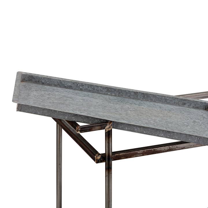 Percy Galvanized Metal Bar Cart in Gray & Black for wholesale on Faire