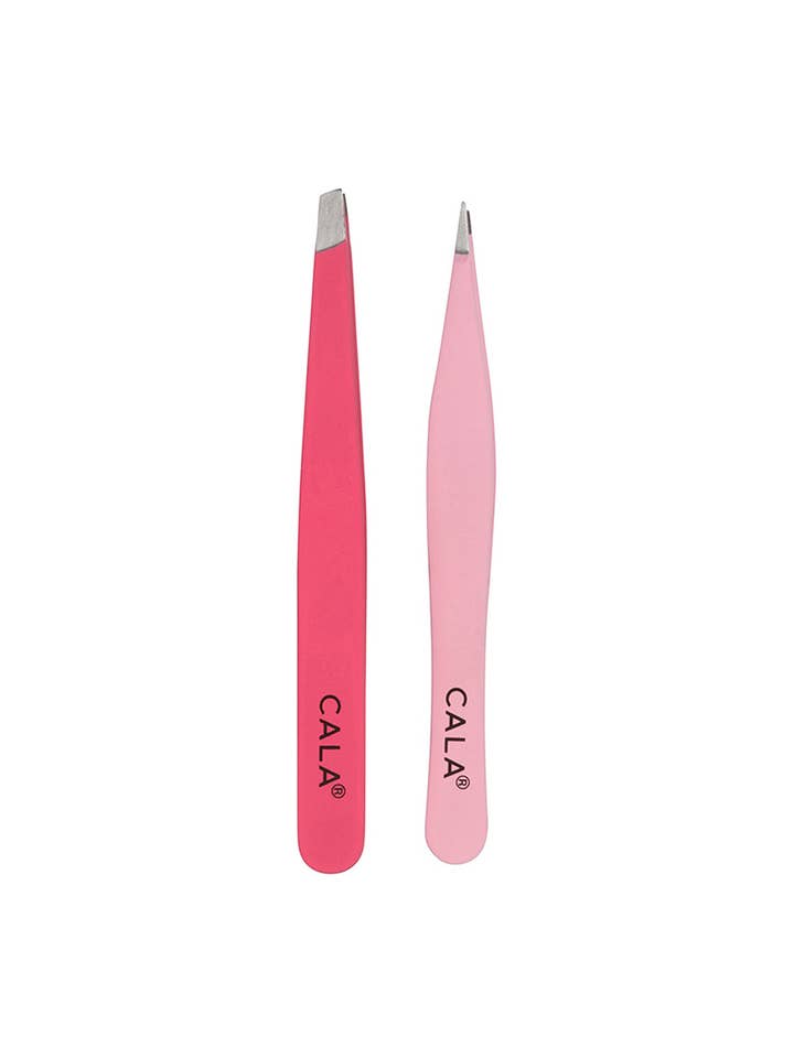 CALA 50822 Coral Soft Touch Tweezer Duo Set - 6pc for wholesale by PINEAPPLE Beauty
