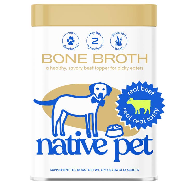 Native Pet - Wholesale Pet Supplement - Cat/Dog - Beef Bone Broth Powder, Grain-Free Food Topper