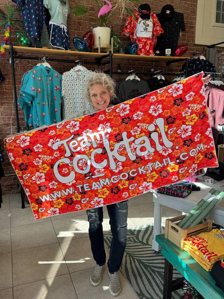 Team Cocktail Logo / Tropical Kansas City Microfiber Beach Towel for wholesale by Team Cocktail