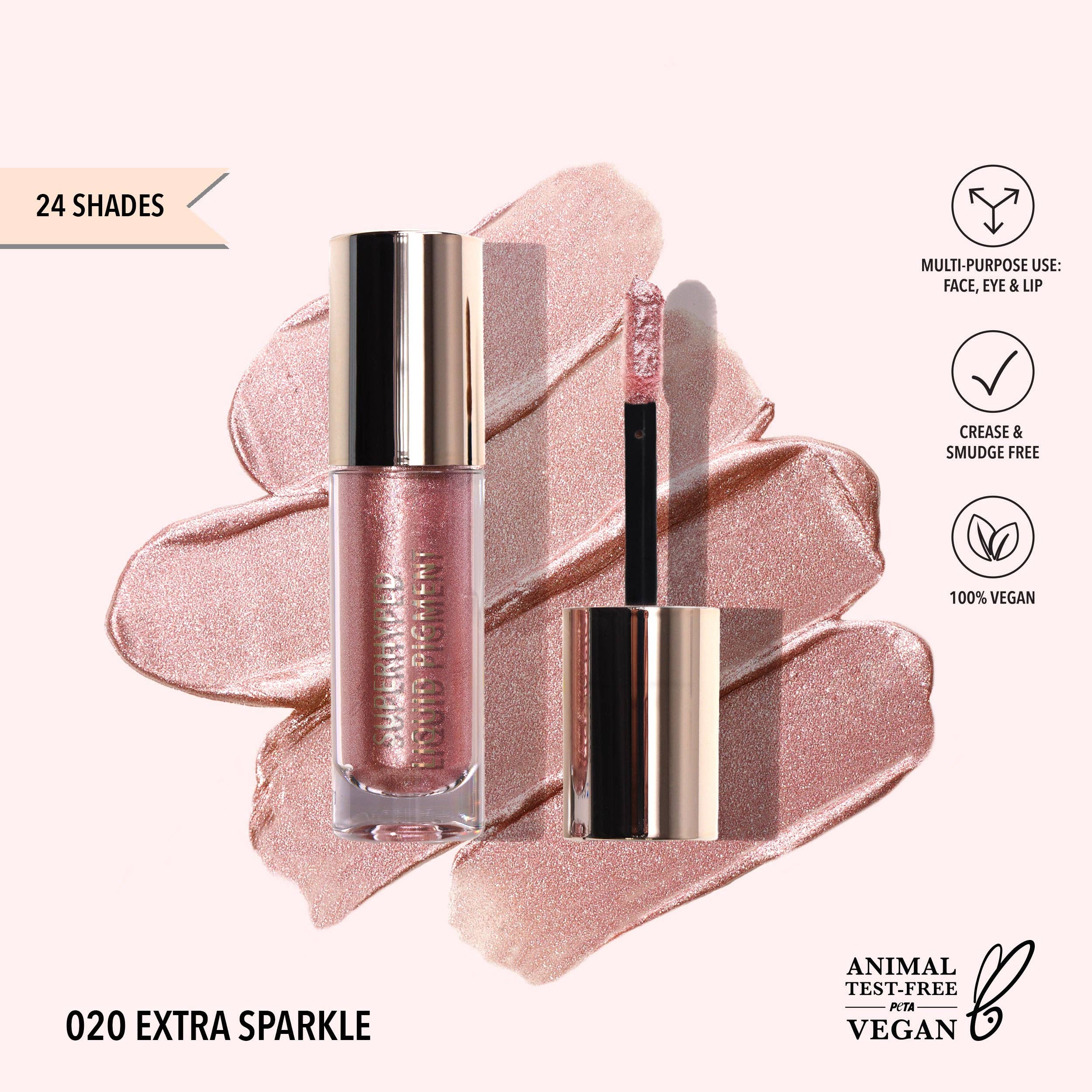 Moira Cosmetics - Vente Paillettes pour le corps - Pigment liquide Superhyped (020, Extra Sparkle)