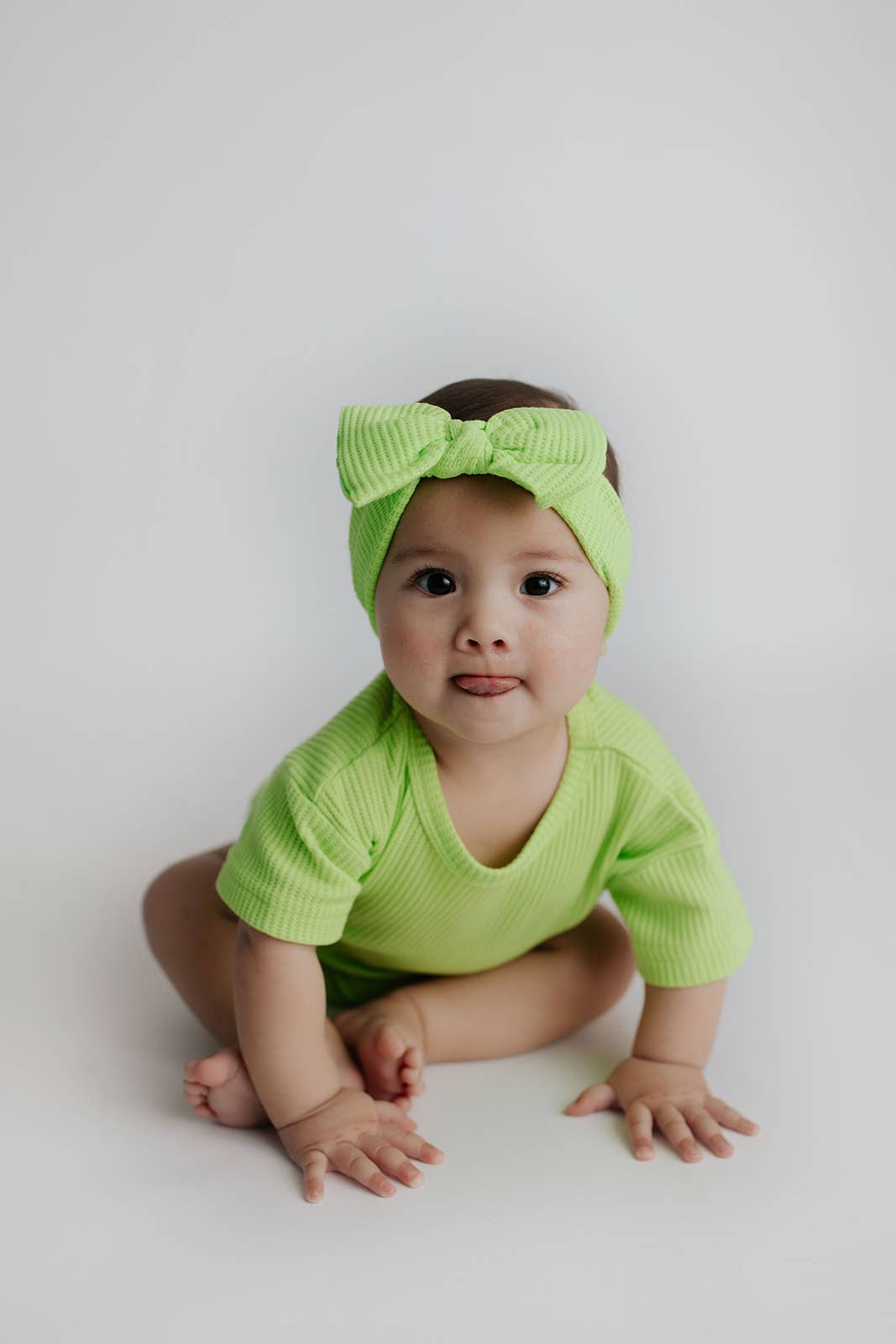 Three Little Tots – wholesale Top & short set – Kids – Lime Green Summer Waffle Toddler Top & Bottom Set22