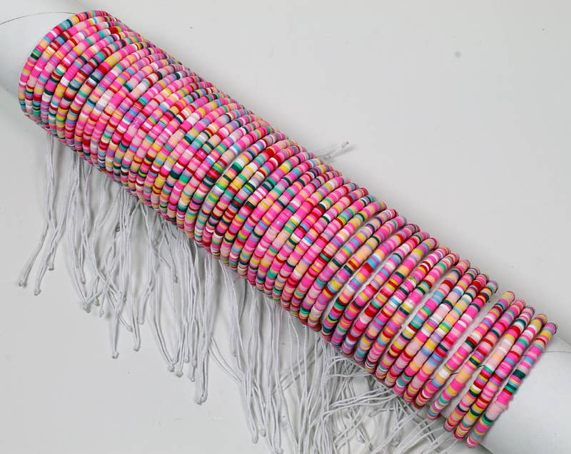 Western Counties Wholesale – wholesale Beaded bracelet – Tube Of Multi Coloured Fimo Beads Wristbands0