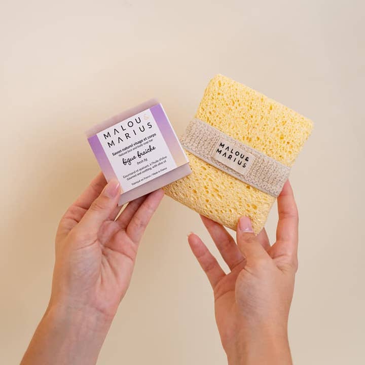 Malou & Marius - Wholesale Bath Pouf/Sponge - BODY SPONGE SOAP HOLDER IN RAW REGENERATED CELLULOSE3