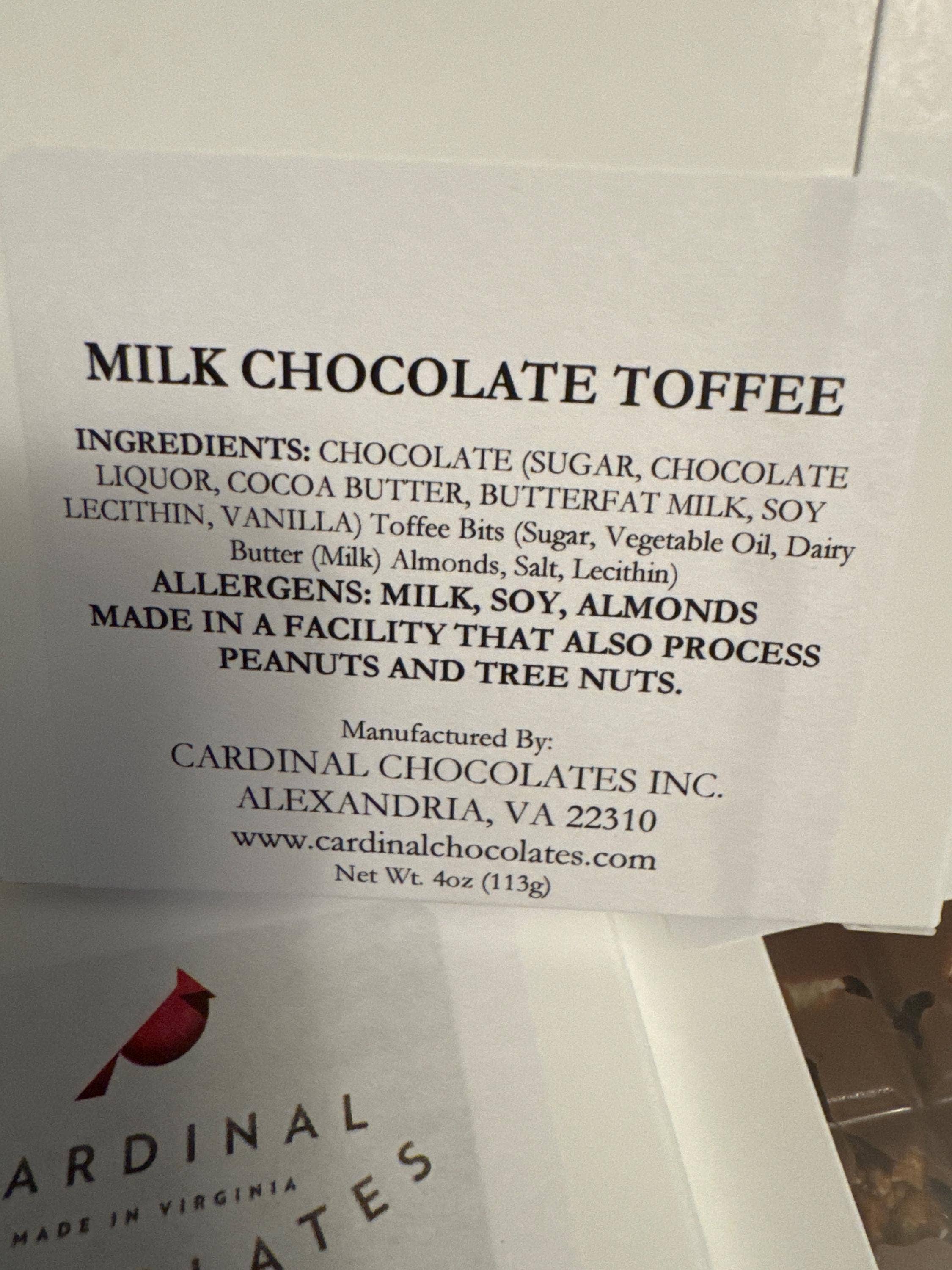 Cardinal Chocolates - Wholesale Chocolate Bar - Gourmet Toffee Chocolate Bar in Milk or Dark Chocolate4