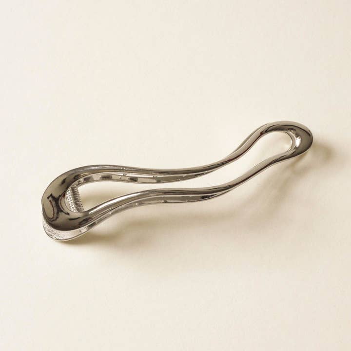 nar'sha - Wholesale Hair Clip - Women's - Long Metal Hair Claw Clip | Silver