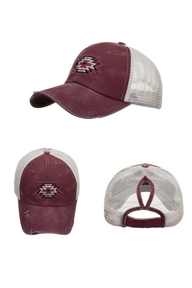 UNISHE - Wholesale Truckerpet - Dames - Azteeks geborduurde western baseballpet - minimale bestelhoeveelheid 3 stuks ZMM0193