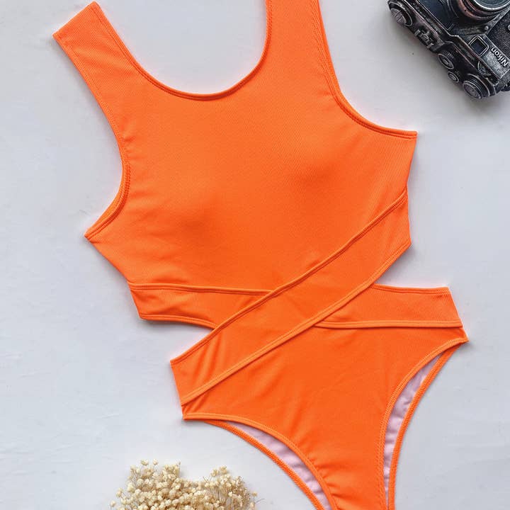 ACCITY - Wholesale One Piece Swimsuit - Women's - WOMEN SOLID COLOR SLIM ONE-PIECE SWIMSUIT_CWMW02872