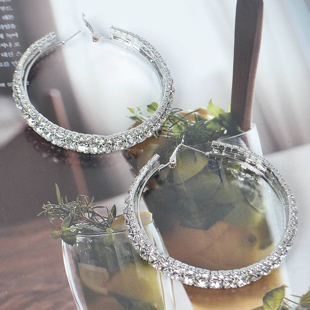 3AM BY H&D ACCESSORIES - Wholesale Hoop Earrings - Multi Rhinestone 60mm Hoop Earring1