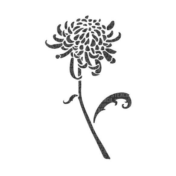 Thistle Chrysanthemum Stencil for wholesale by The Stencil Studio