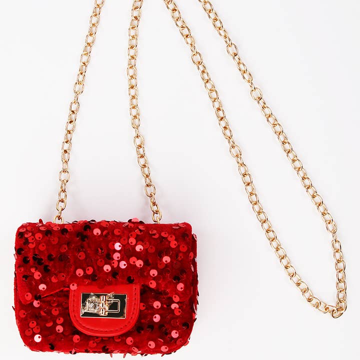 Bolso de lentejuelas con cadena dorada para venta al por mayor de Sparkle Sisters by Couture Clips