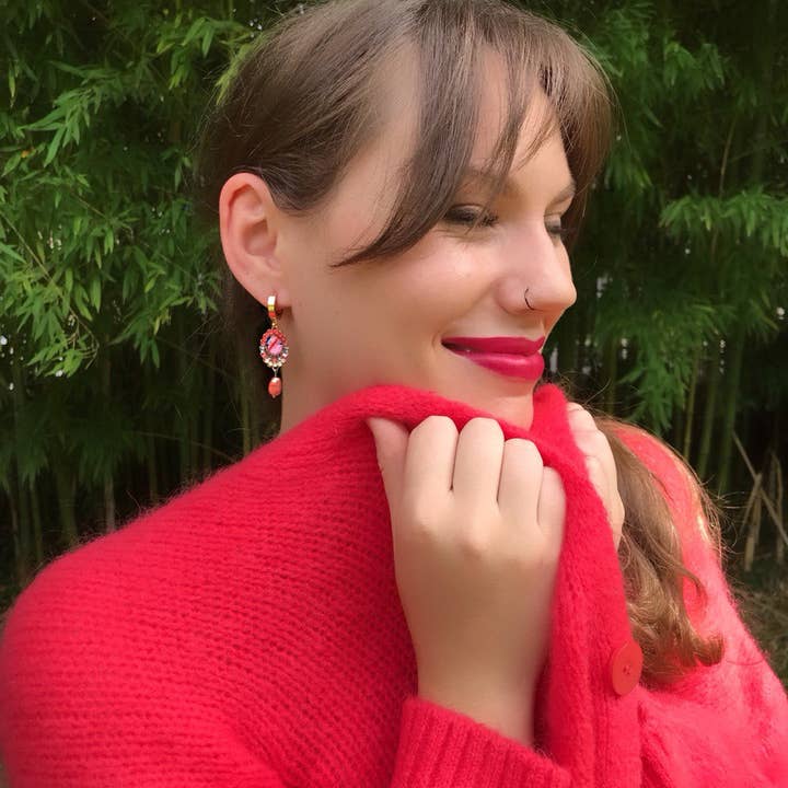 melizijewelry - Wholesale Dangle Earrings - Doria crystal and gold-plated steel earrings5