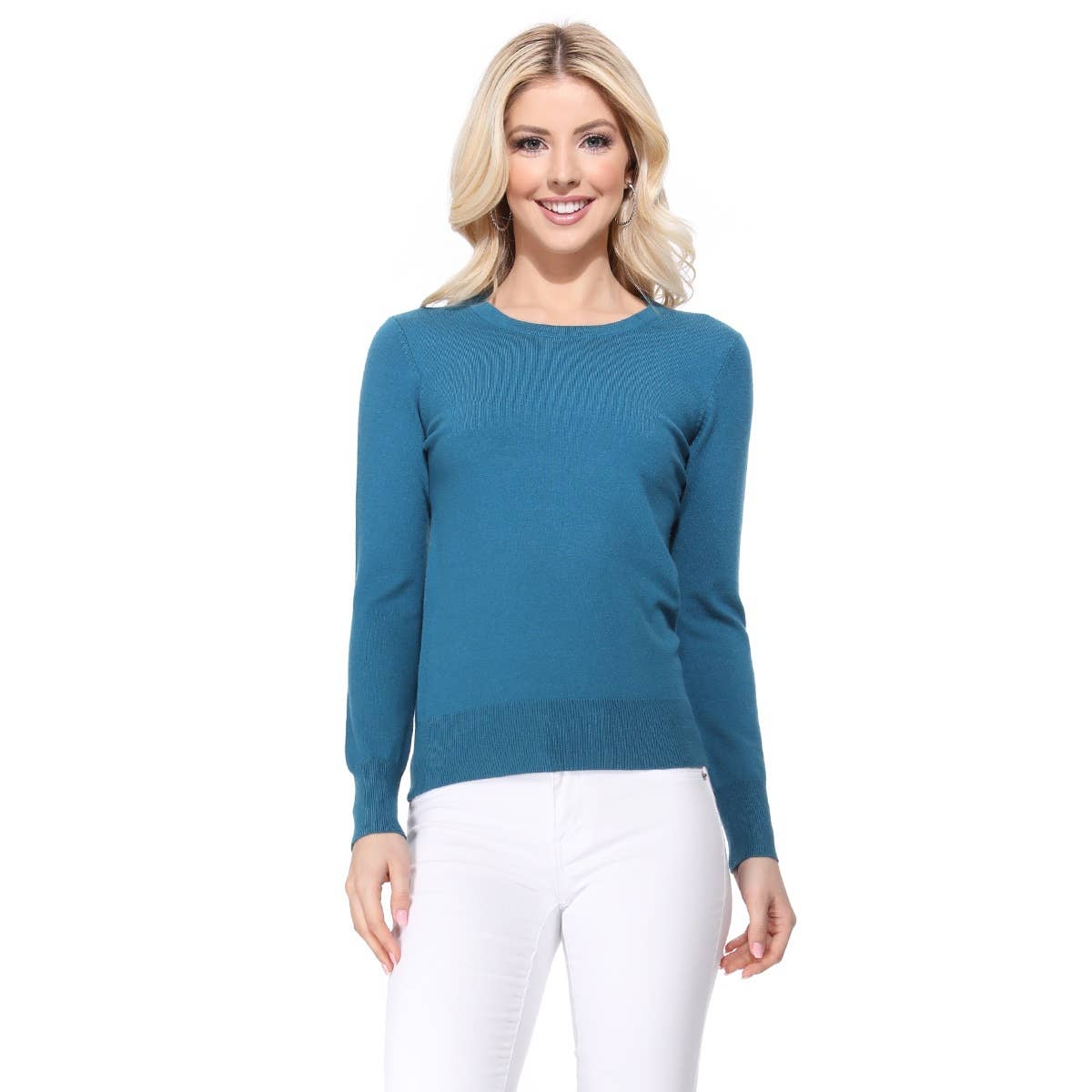 Mak – Engroshandel Pullover - Dame – Langærmet Crewneck blød strik sweater pullover MK550032