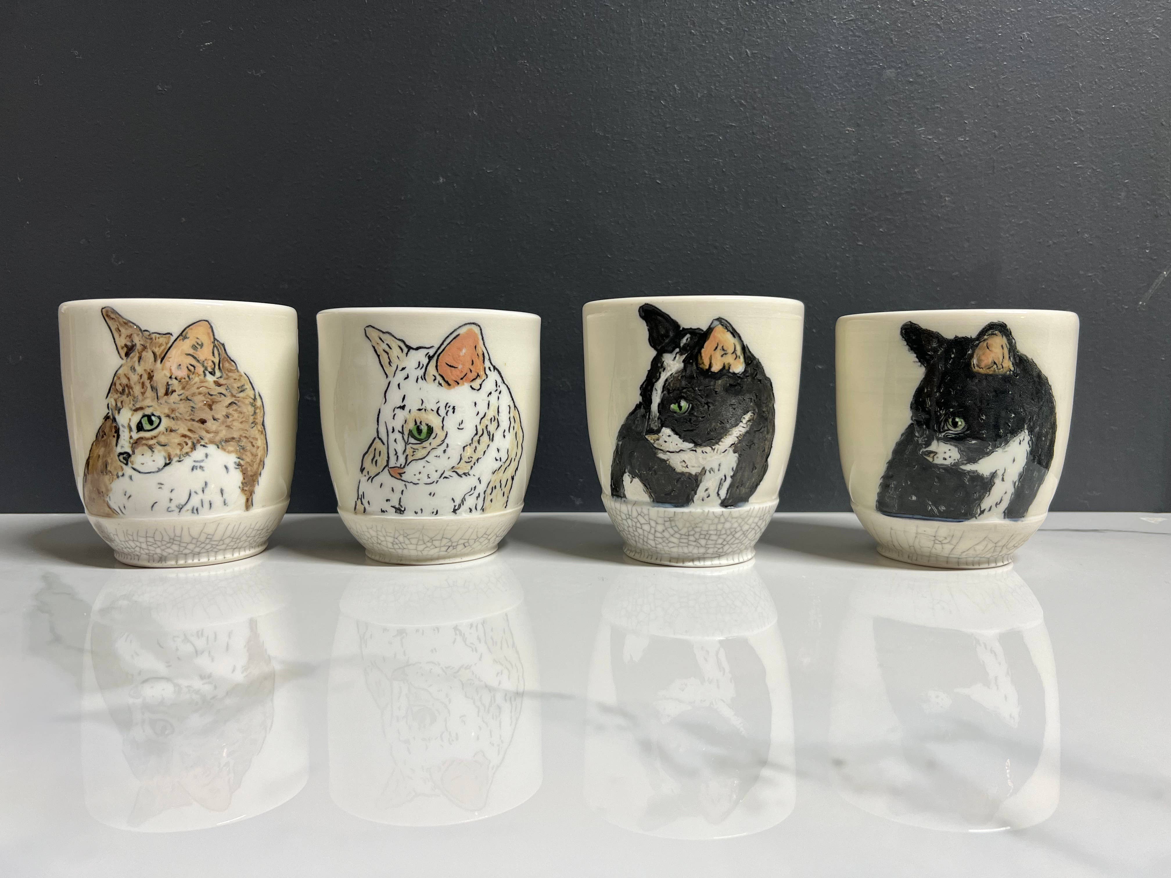Lucy Nilan Studios - Wholesale Drinking Glass/Cup - Cat Tumbler1